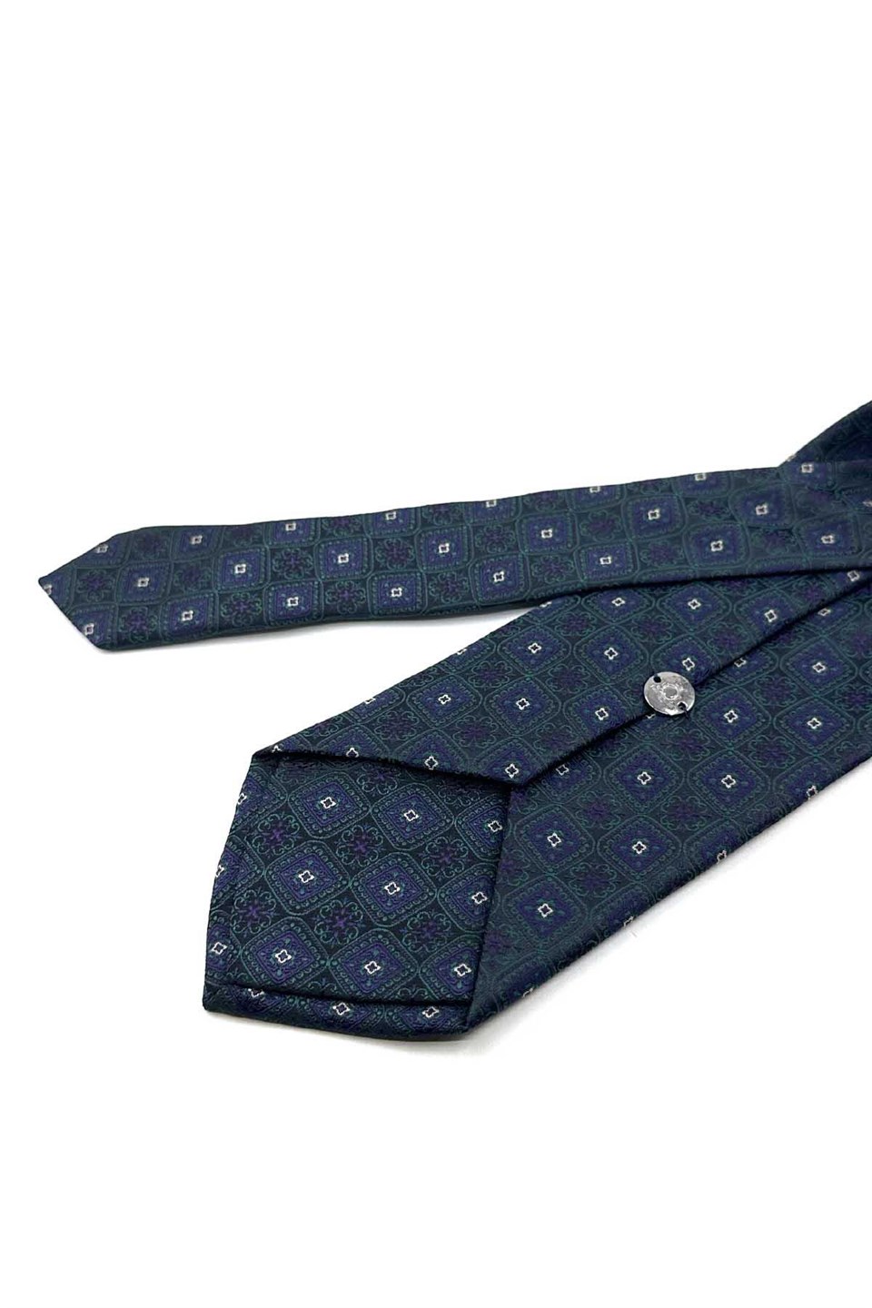 Mürdüm Yeşil Motif Desen Mendilli Klasik Kravat KK13897