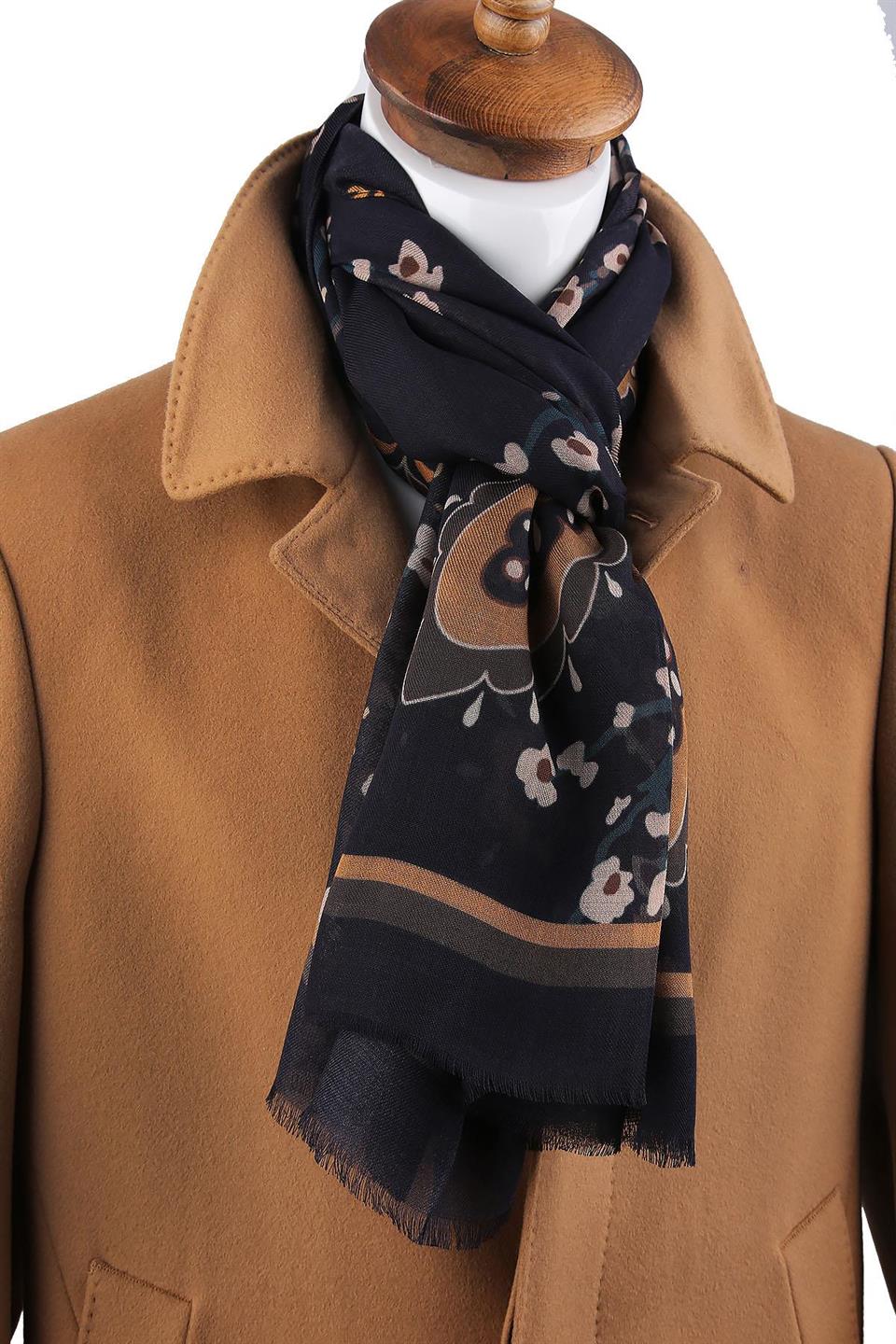 Nassau Style Lacivert İtalyan Modal Kaşkol MDL18