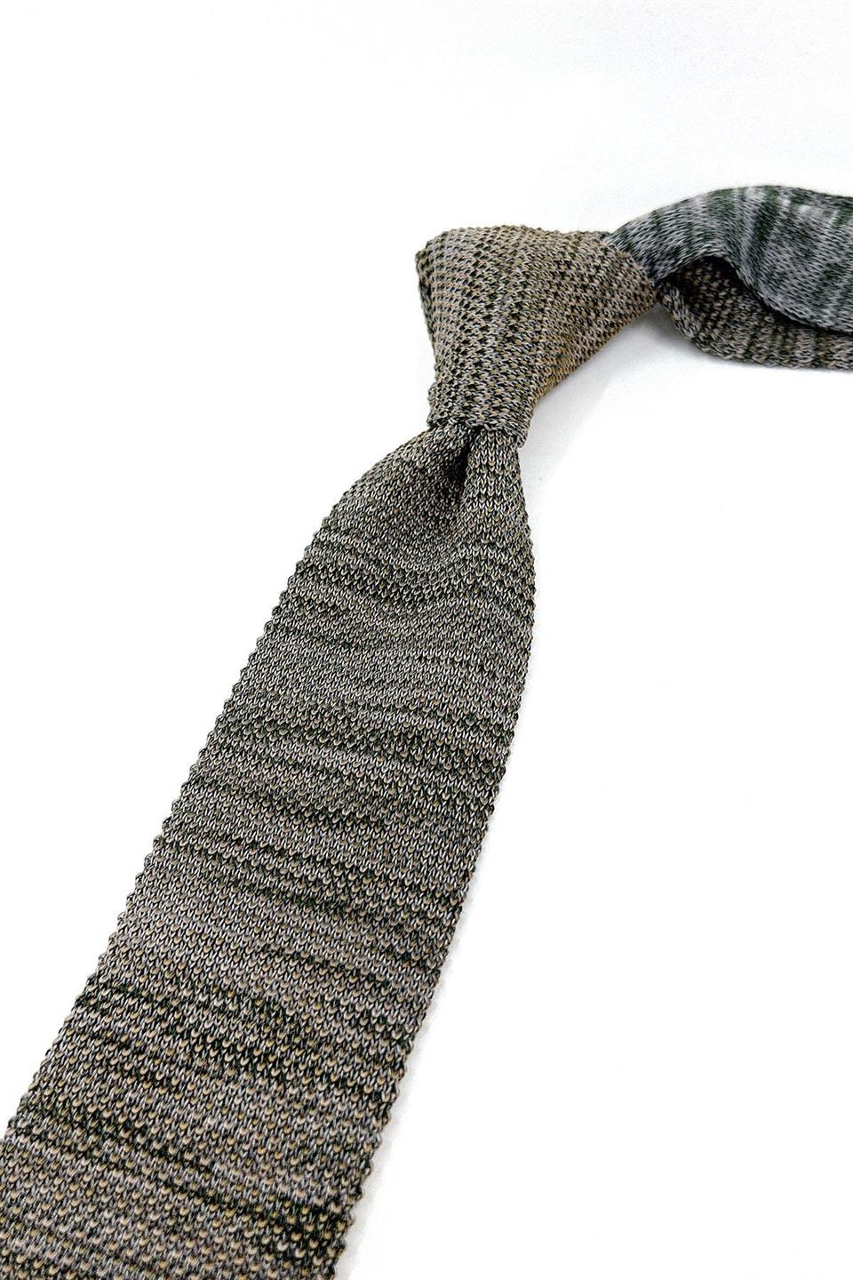 Nefti Yeşil Kırçıllı Örgü Kravat ÖR8369