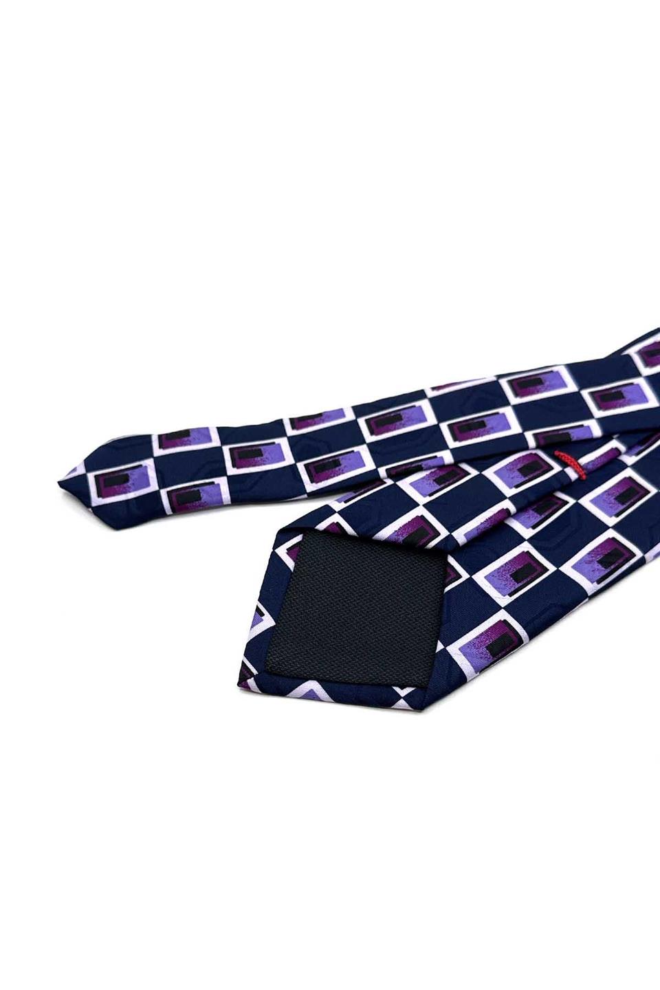 Neirotti Style Lacivert Motif Desen İtalyan İpek Kravat İK2257