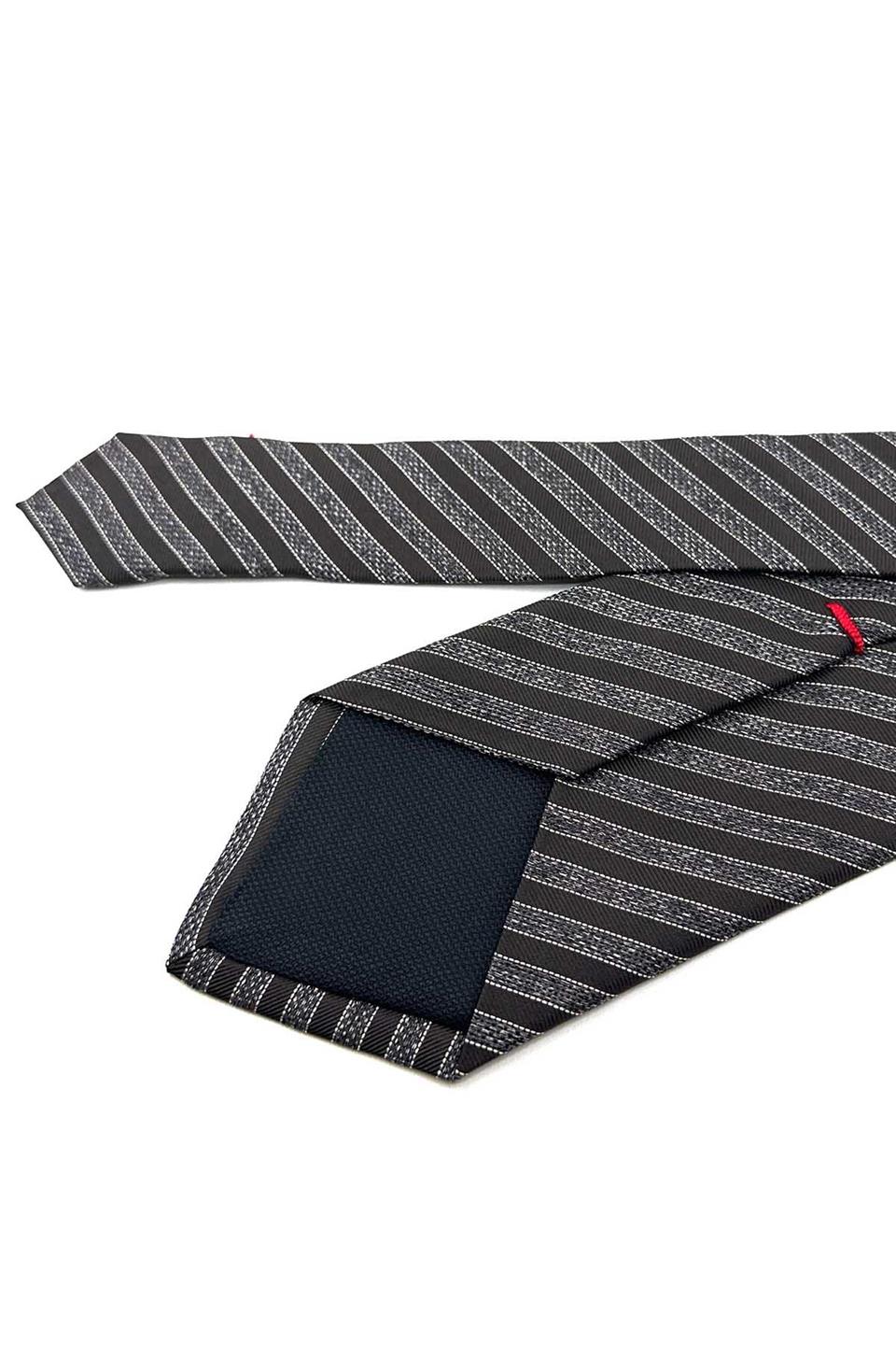 Nestor Style Kahverengin Çizgi Desen İtalyan İpek Kravat İK1550