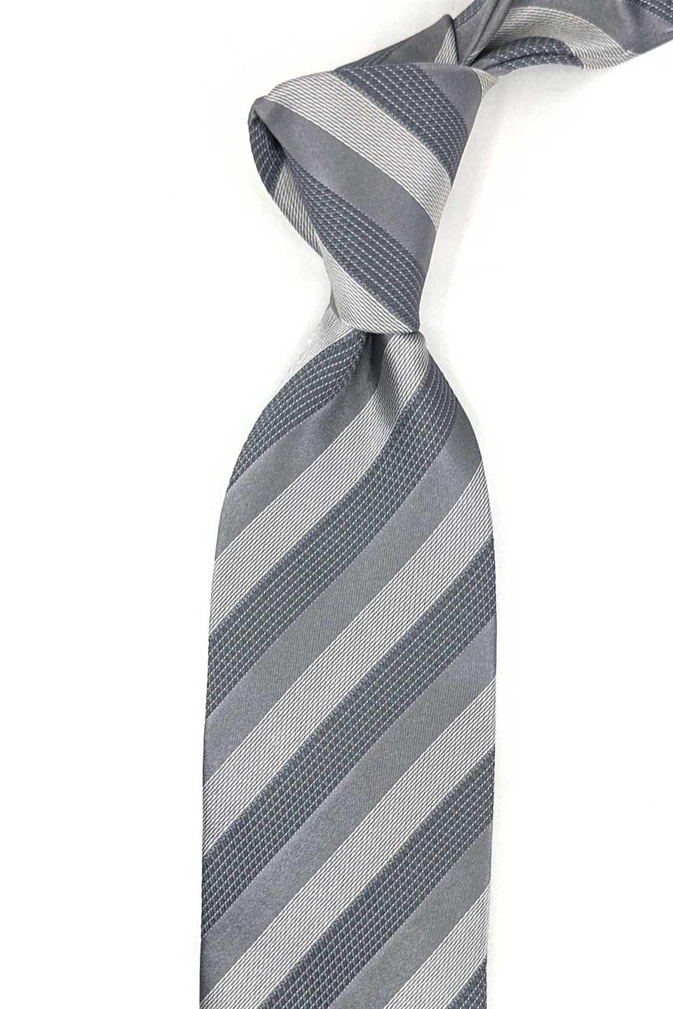 Ninalea Style Gri İtalyan İpek Kravat İK2078