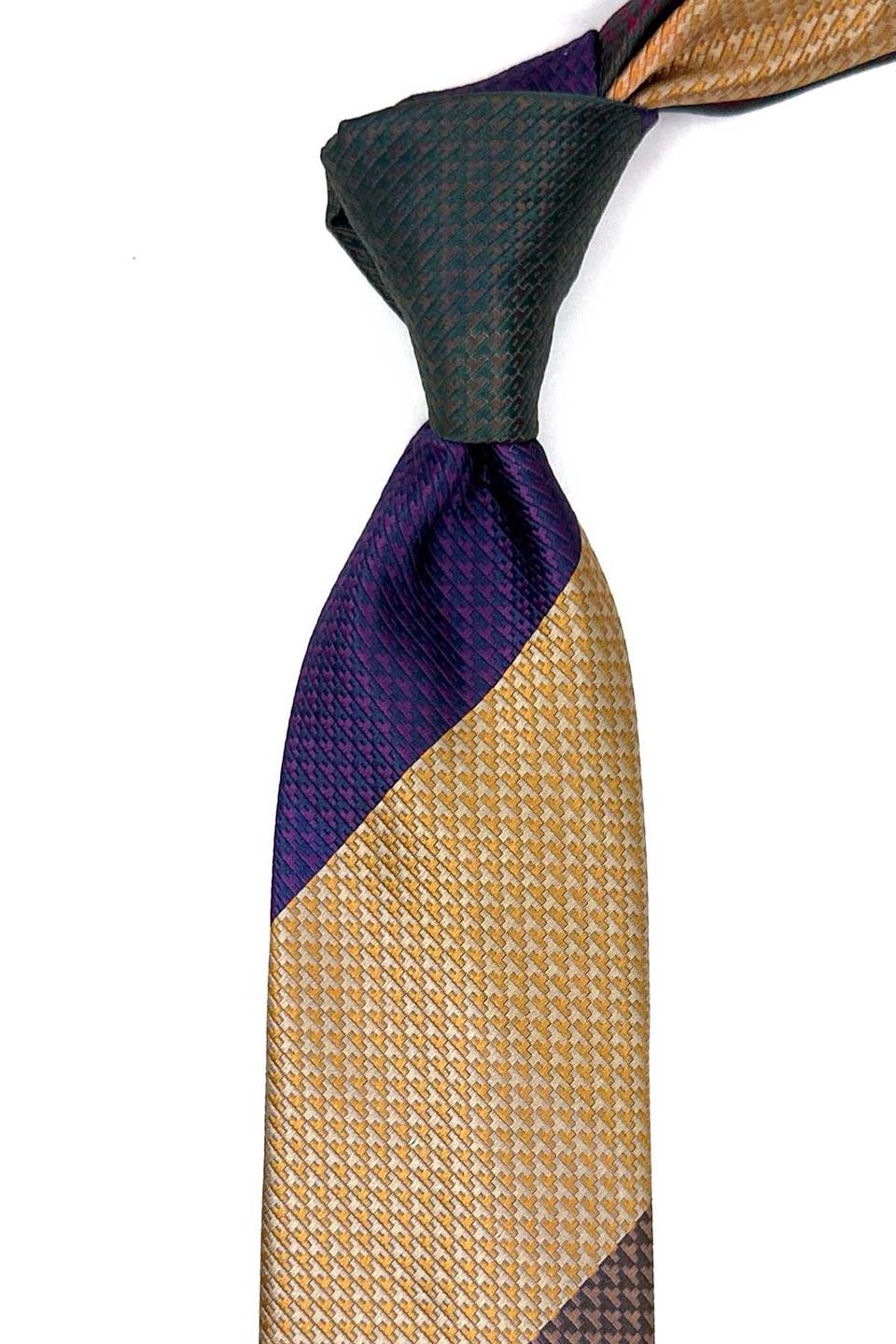 Nokta Desen Çok Renkli Patchwork Klasik Kravat KK12774