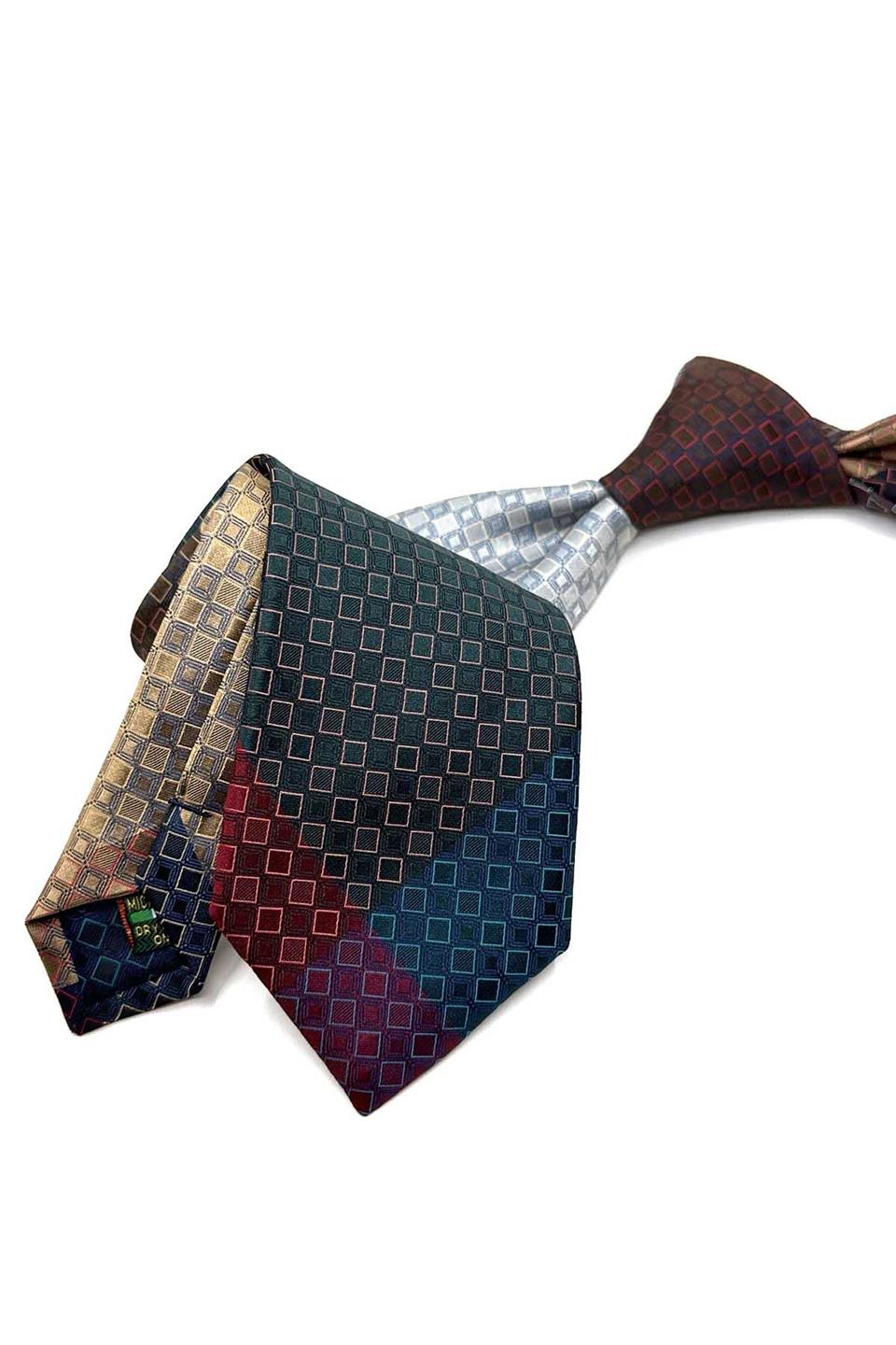 Nokta Desen Çok Renkli Patchwork Klasik Kravat KK12764