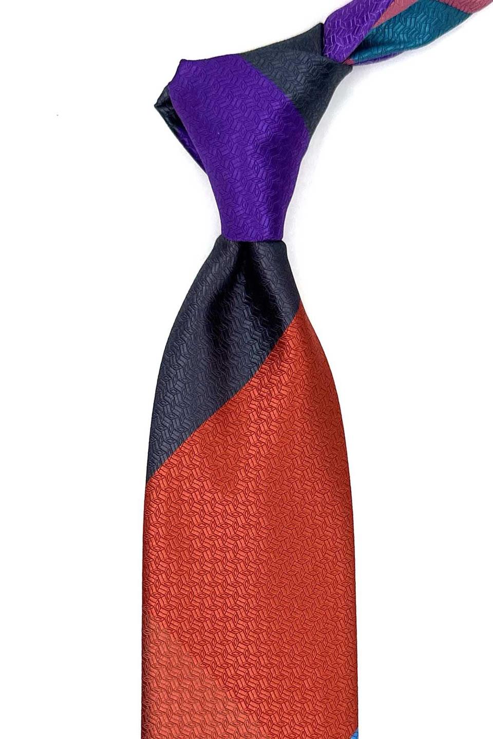 Nokta Desen Çok Renkli Patchwork Klasik Kravat KK12814