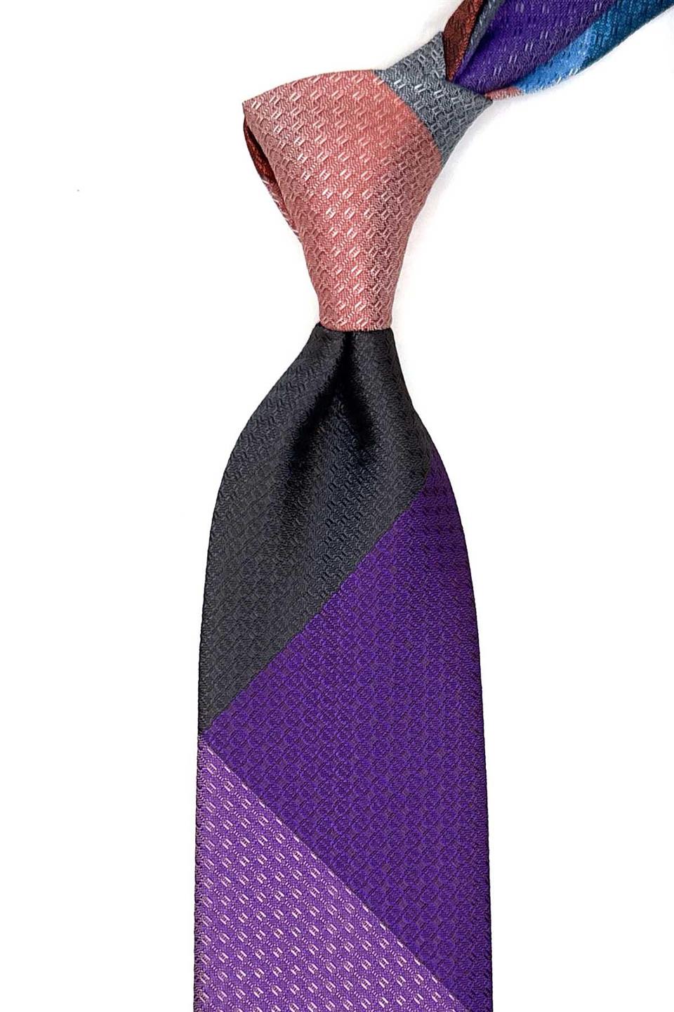 Nokta Desen Çok Renkli Patchwork Klasik Kravat KK12762