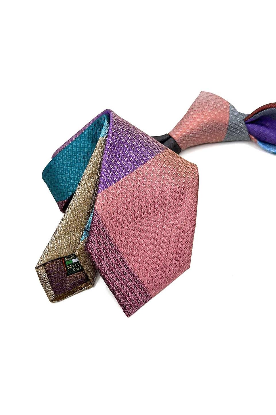 Nokta Desen Çok Renkli Patchwork Klasik Kravat KK12762