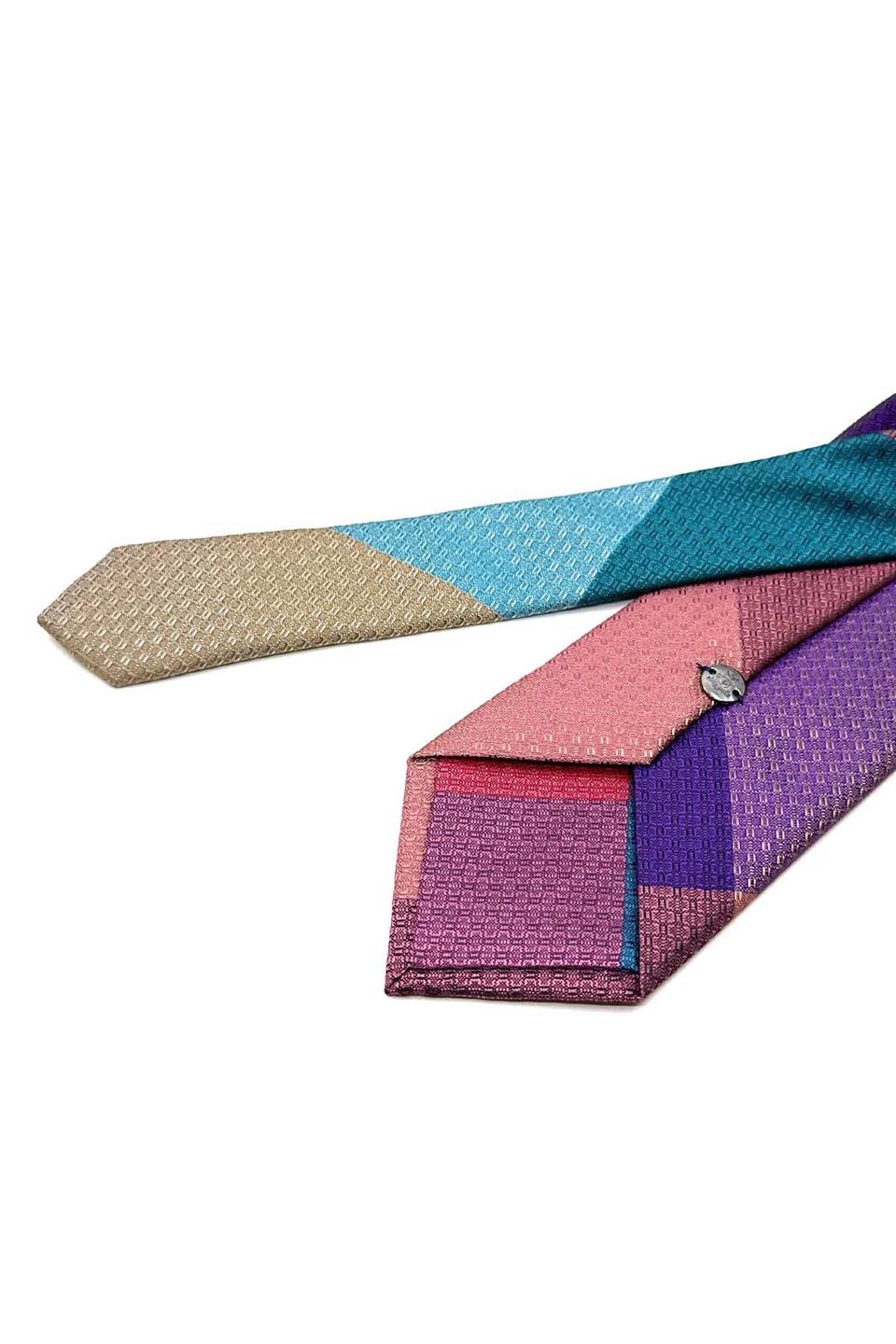 Nokta Desen Çok Renkli Patchwork Klasik Kravat KK12762