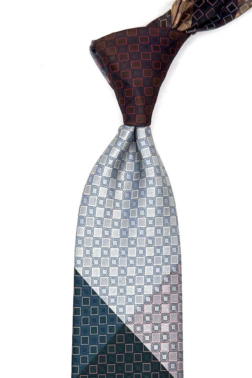 Nokta Desen Çok Renkli Patchwork Klasik Kravat KK12764