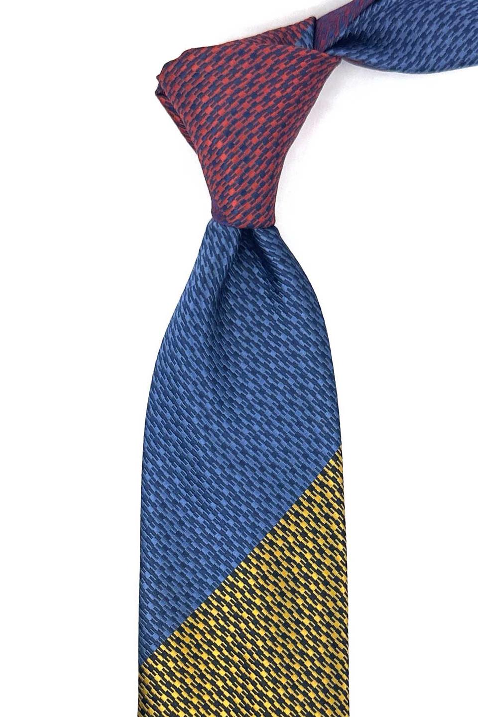 Nokta Desen Çok Renkli Patchwork Klasik Kravat KK12171