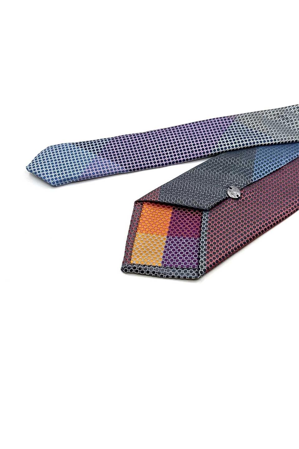 Nokta Desen Çok Renkli Patchwork Klasik Kravat KK13396