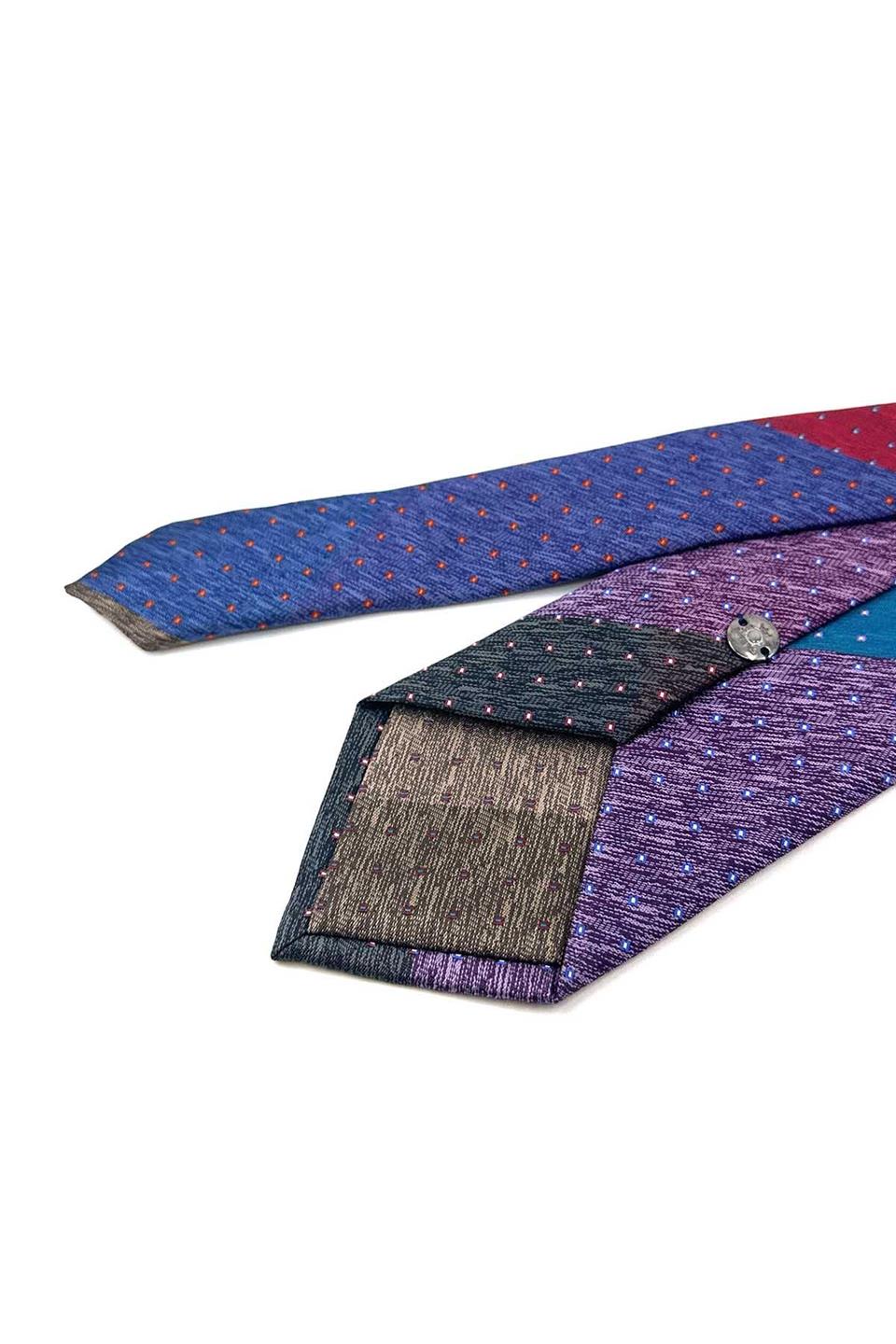 Nokta Desen Çok Renkli Patchwork Klasik Kravat KK12187