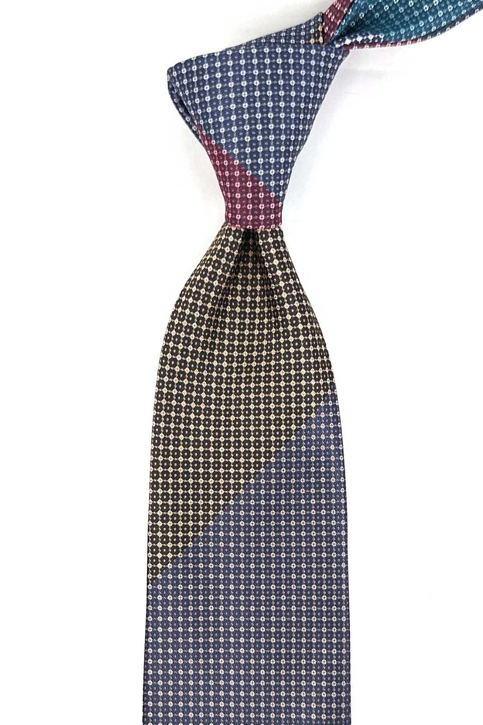 Nokta Desen Çok Renkli Patchwork Kravat KK13281