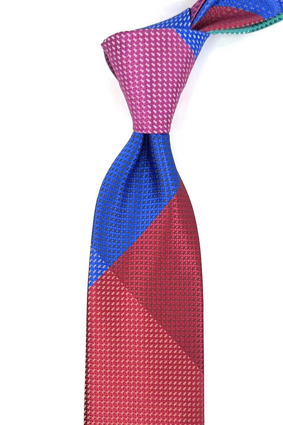Nokta Desen Çok Renkli Patchwork Kravat KK13297