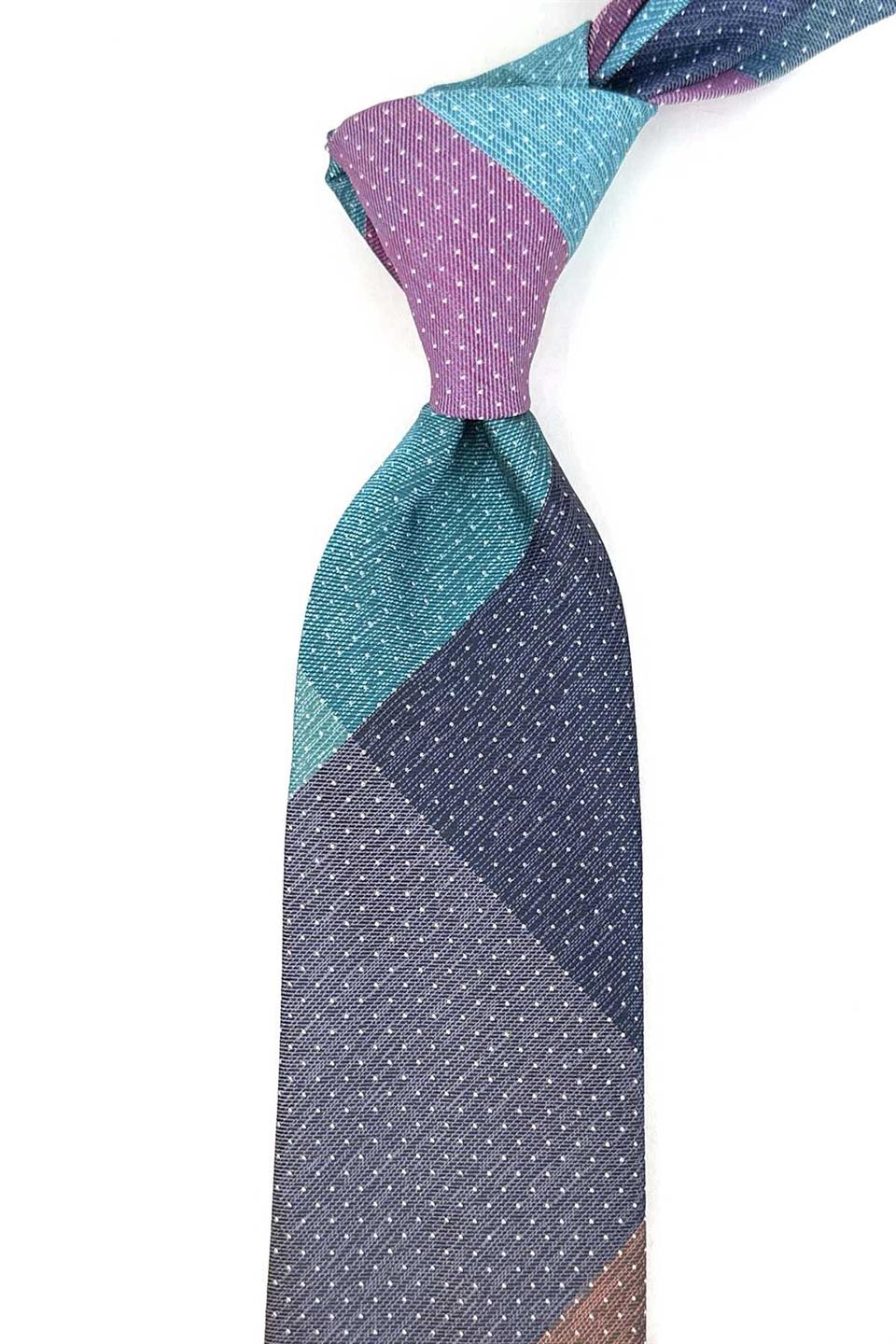 Nokta Desen Çok Renkli Patchwork Kravat KK13257