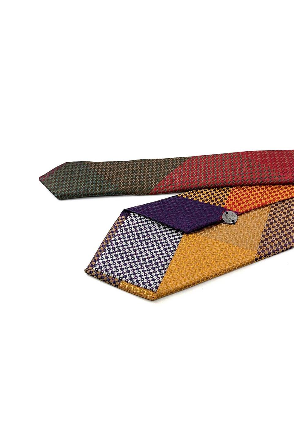 Nokta Desen Çok Renkli Patchwork Kravat KK13231