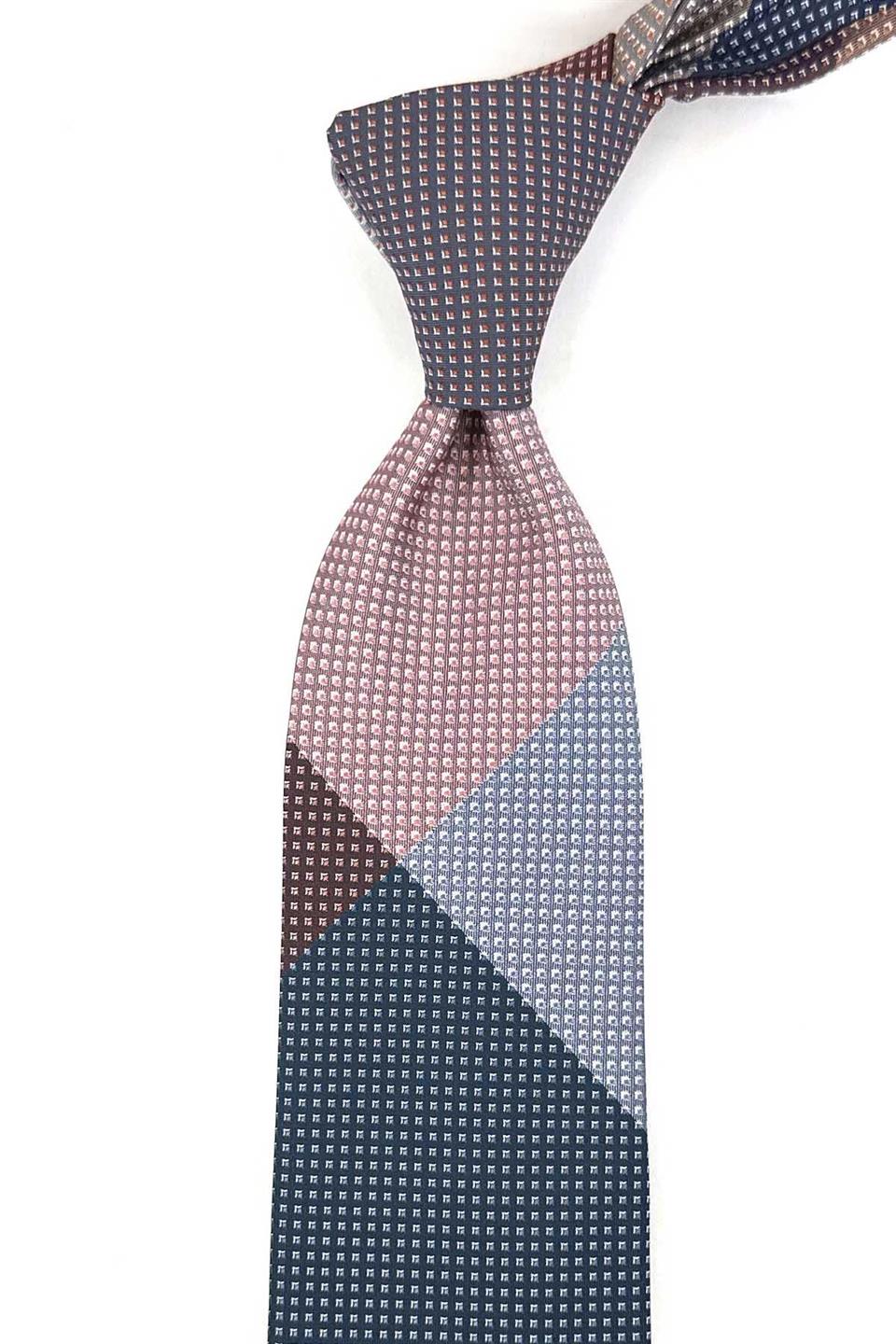 Nokta Desen Çok Renkli Patchwork Kravat KK13269