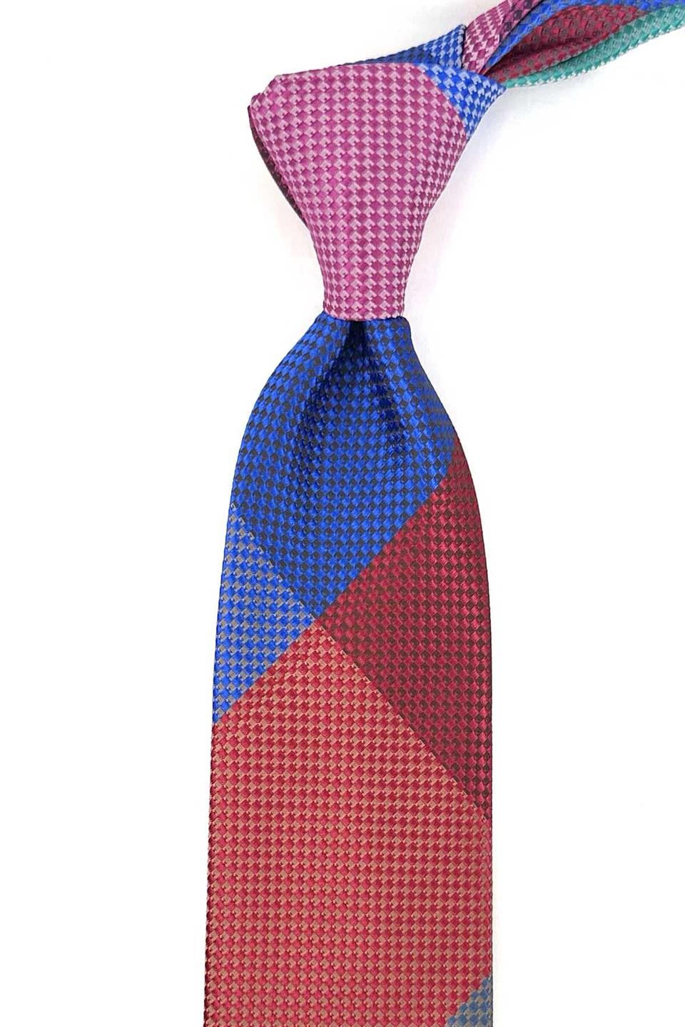 Nokta Desen Çok Renkli Patchwork Kravat KK13216
