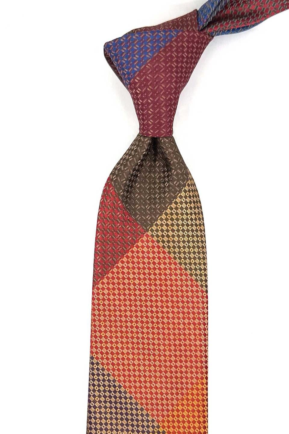 Nokta Desen Çok Renkli Patchwork Kravat KK13231