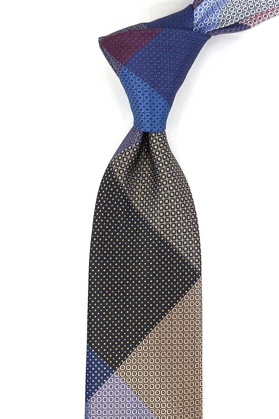 Nokta Desen Çok Renkli Patchwork Kravat KK13229