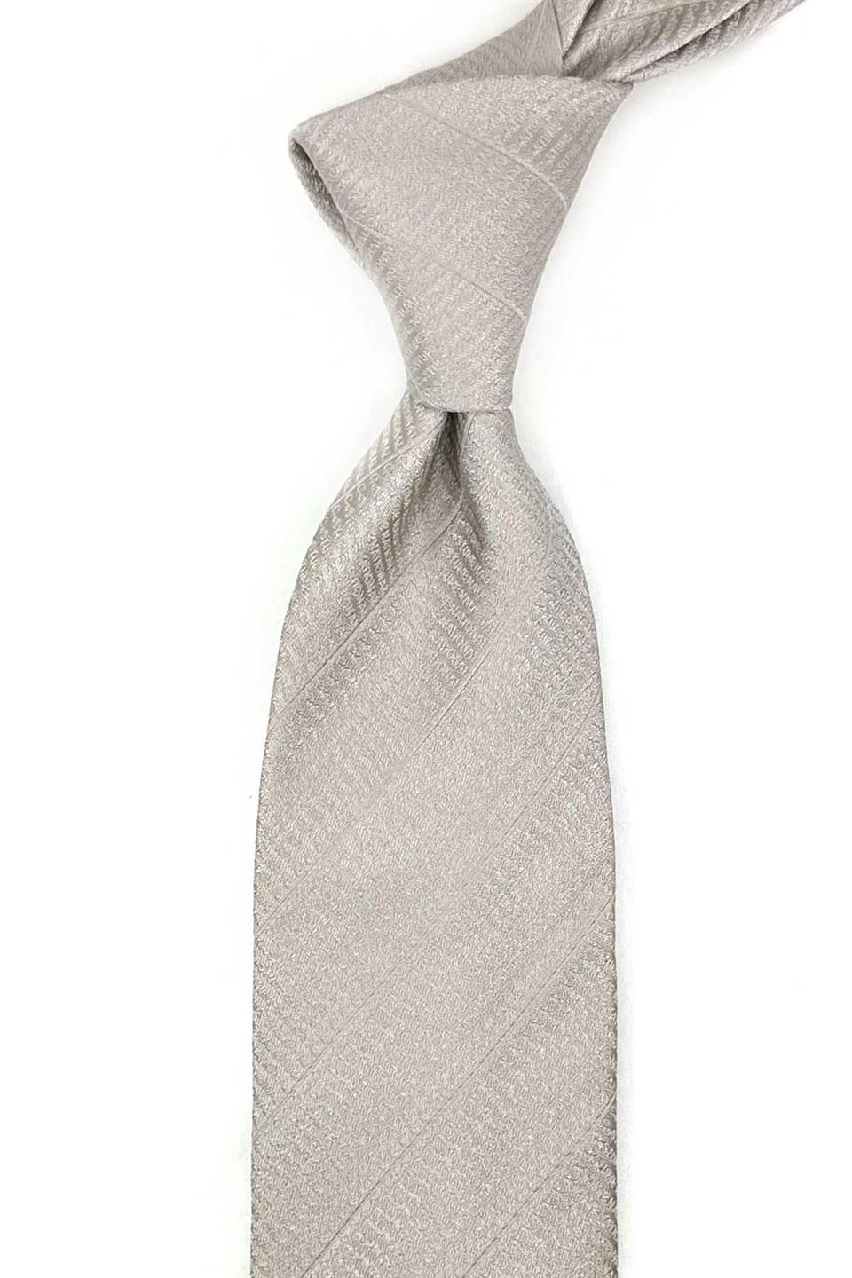 Nuragus Style Bej İtalyan İpek Kravat İK2042