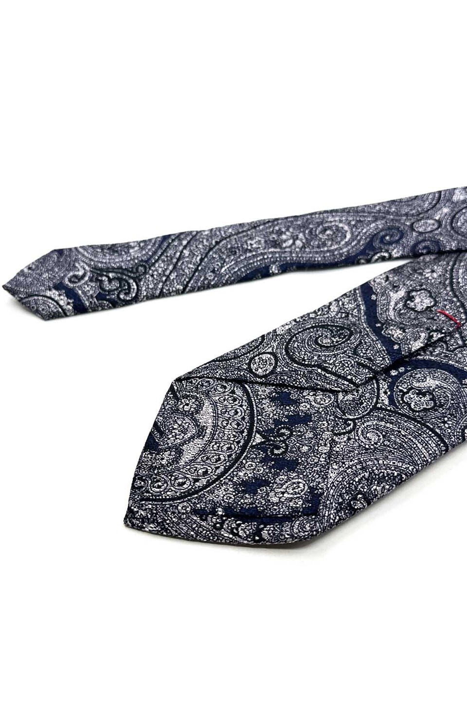 Olandesi Style Şal Desen İtalyan Gri İpek Kravat İK2352
