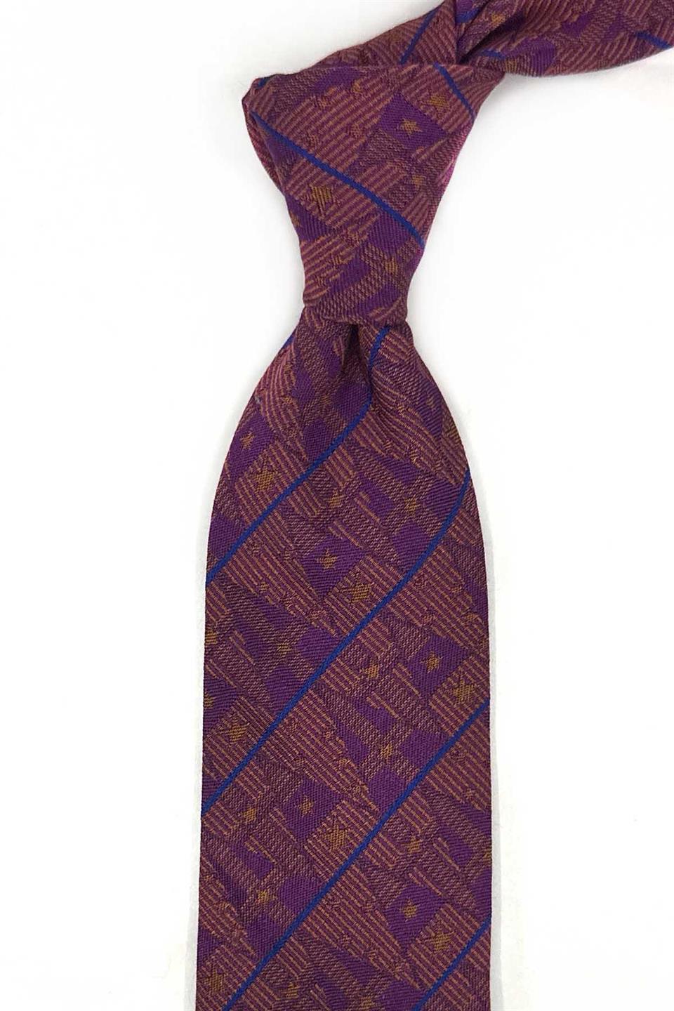 Olmeccia Style Mor İtalyan İpek Kravat İK2085