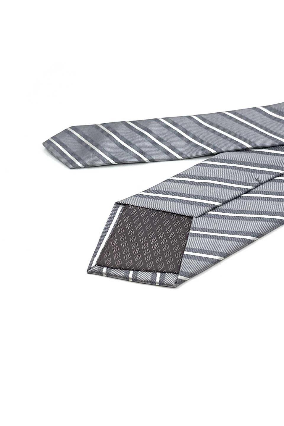 Omesso Style Gri İtalyan İpek Kravat İK2200