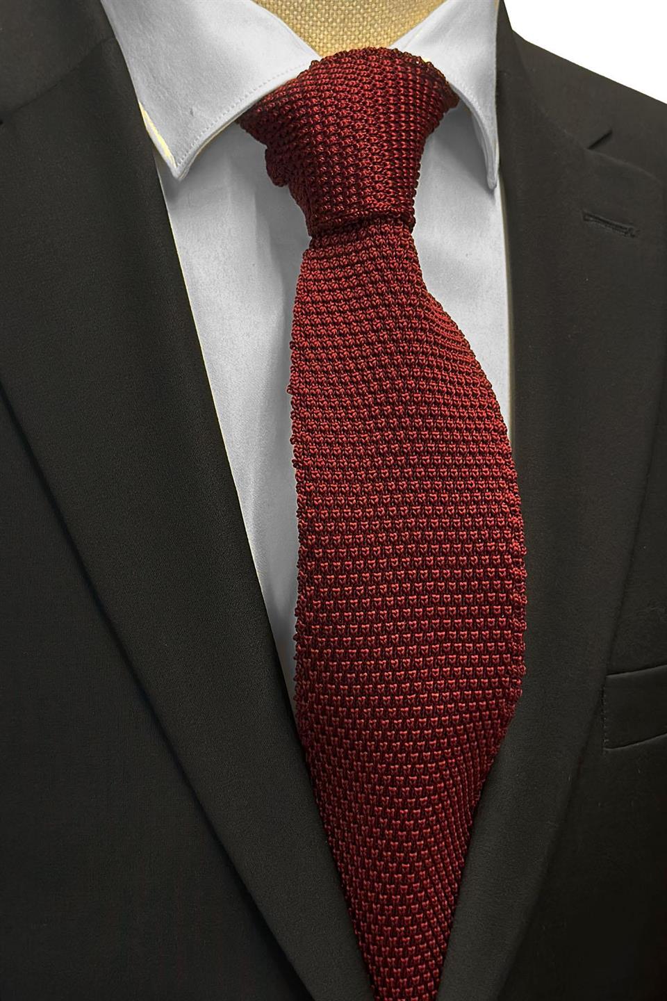 Örgü Bordo Kravat 8011
