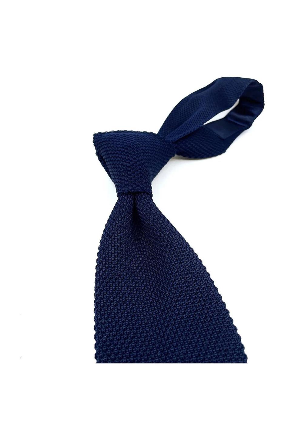 Örgü Lacivert Kravat 8009