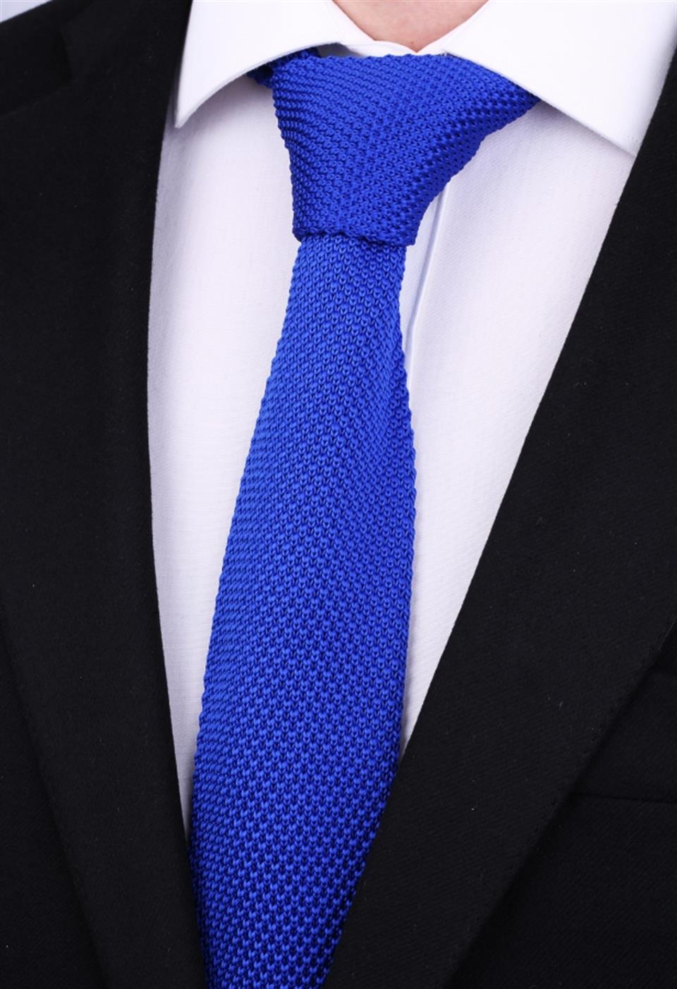 Örgü Saks Mavi Kravat 8010