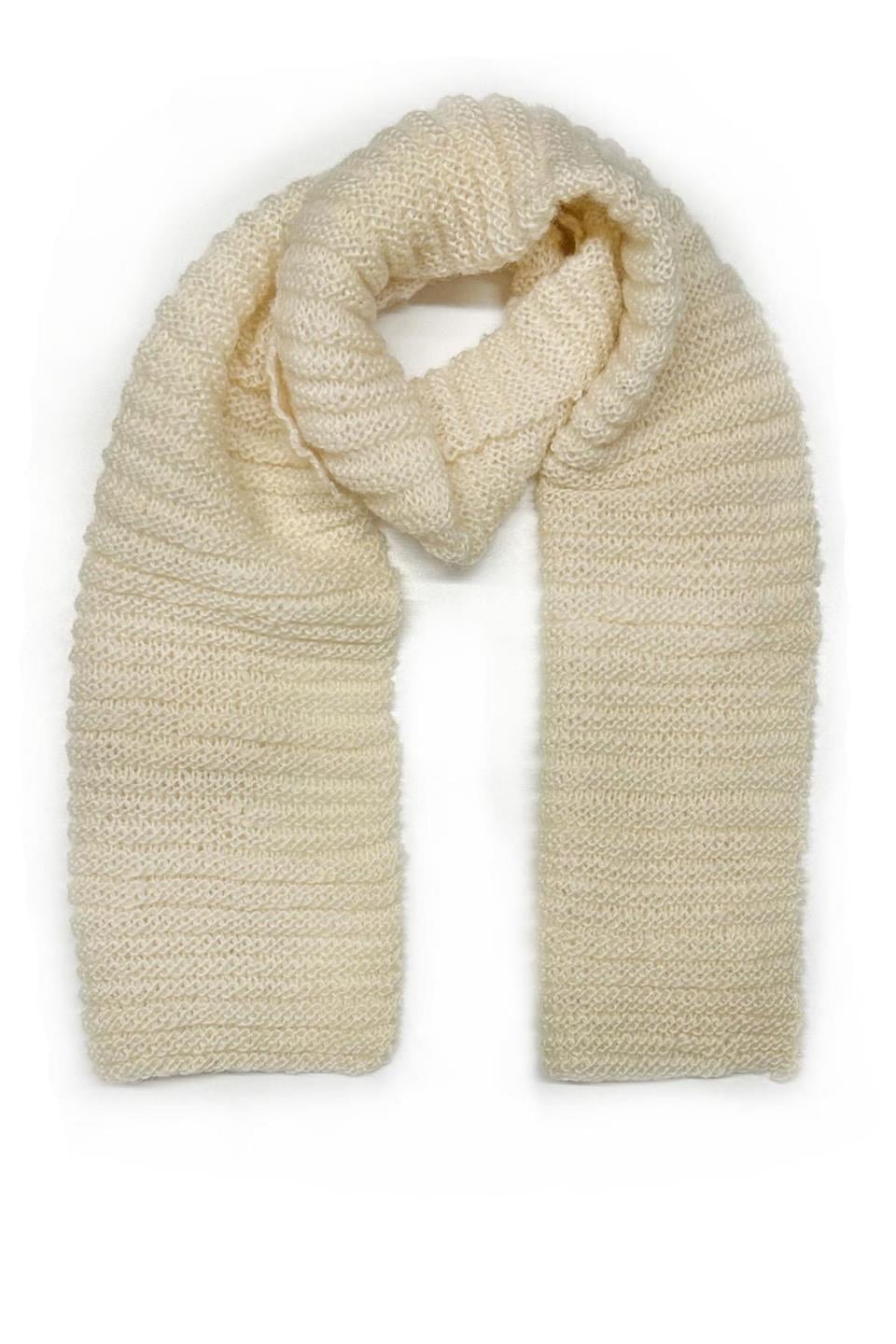 Osceola Style Krem Örgü Wool Kaşkol K466