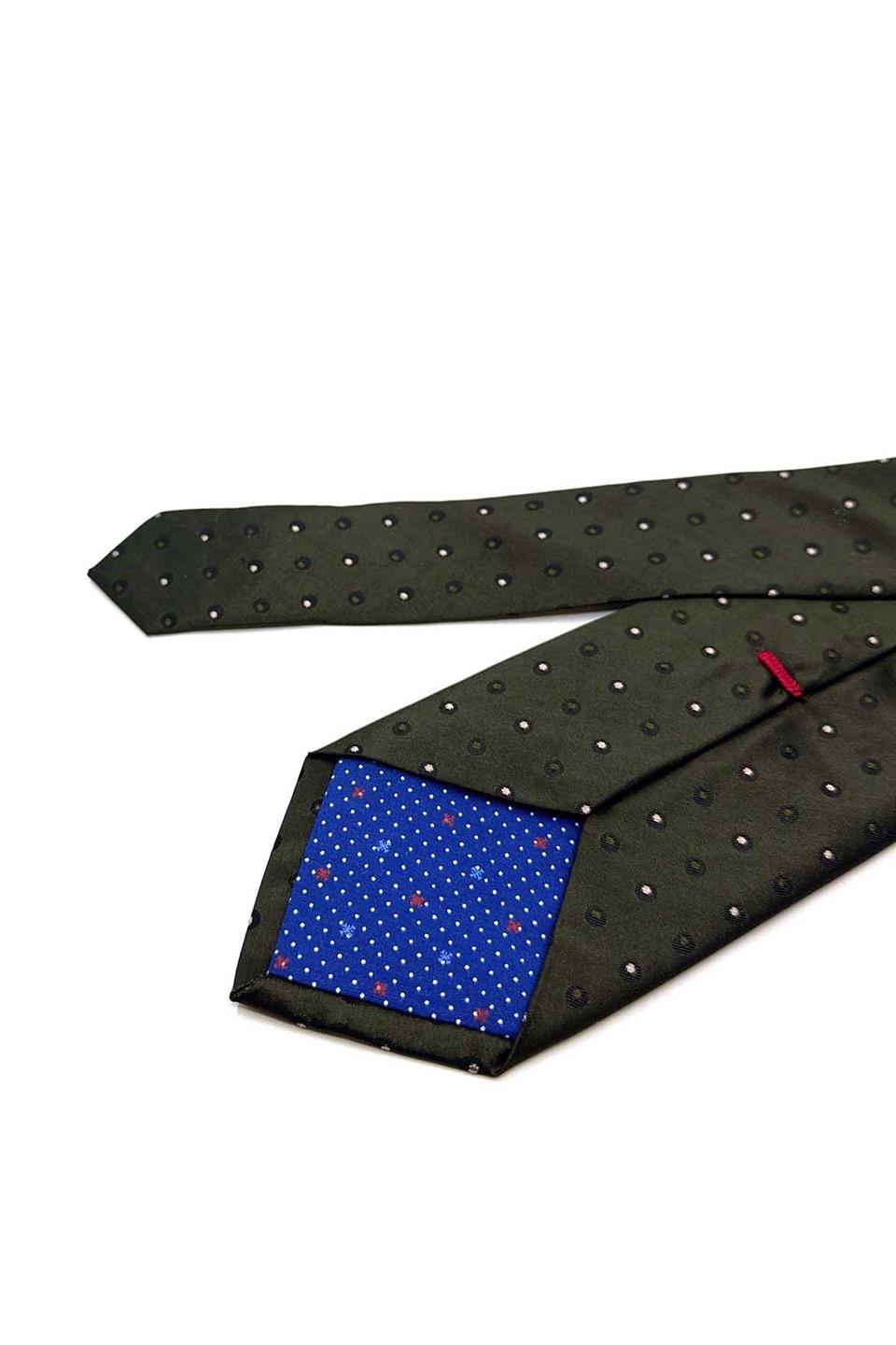 Ossolaro Style Yeşil Puantiye Desen İtalyan İpek Kravat İK1916