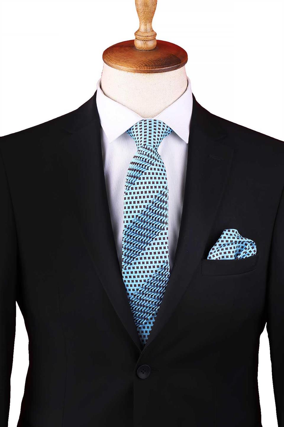 Pagliara Style Mavi Küçük Desen Piliseli Kravat CRK96