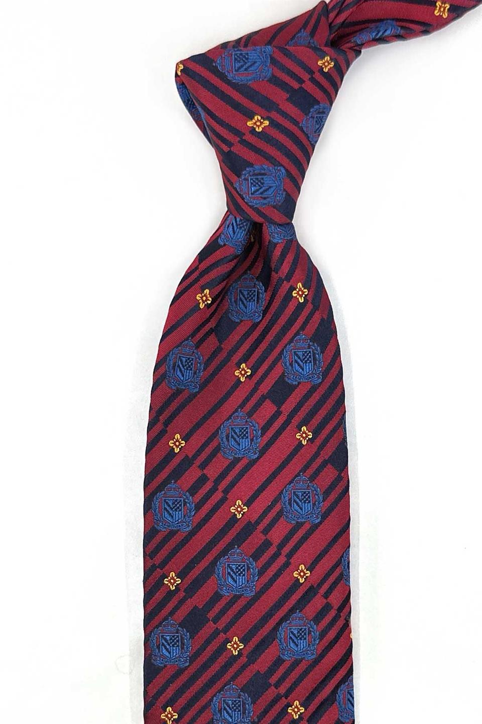 Panfield Style Kırmızı Motif Desen İtalyan İpek Kravat İK2002
