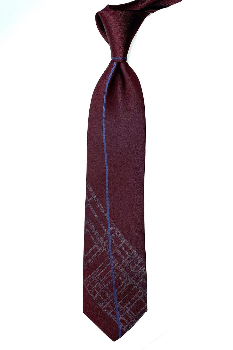 Panoluola Style Bordo Motif Desen İtalyan İpek Kravat İK1225