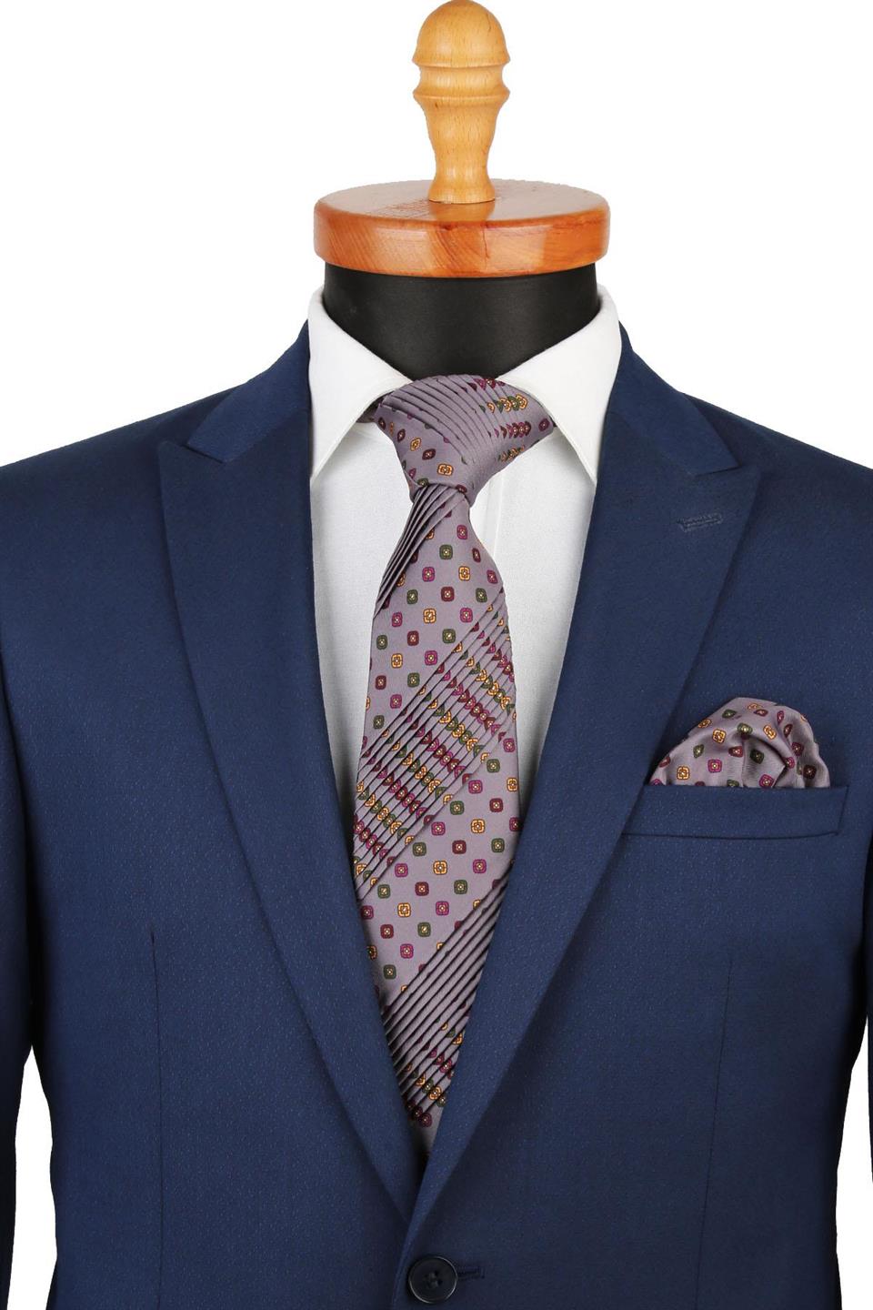 Papin Style Gri Motif Desen İtalyan Piliseli Kravat CRK29