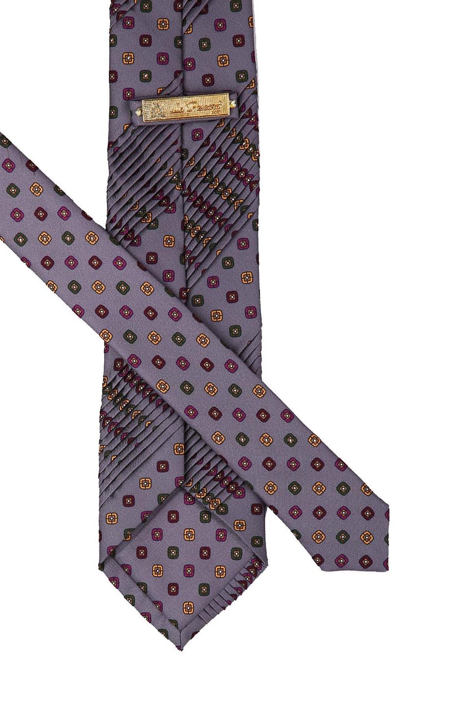 Papin Style Gri Motif Desen İtalyan Piliseli Kravat CRK29