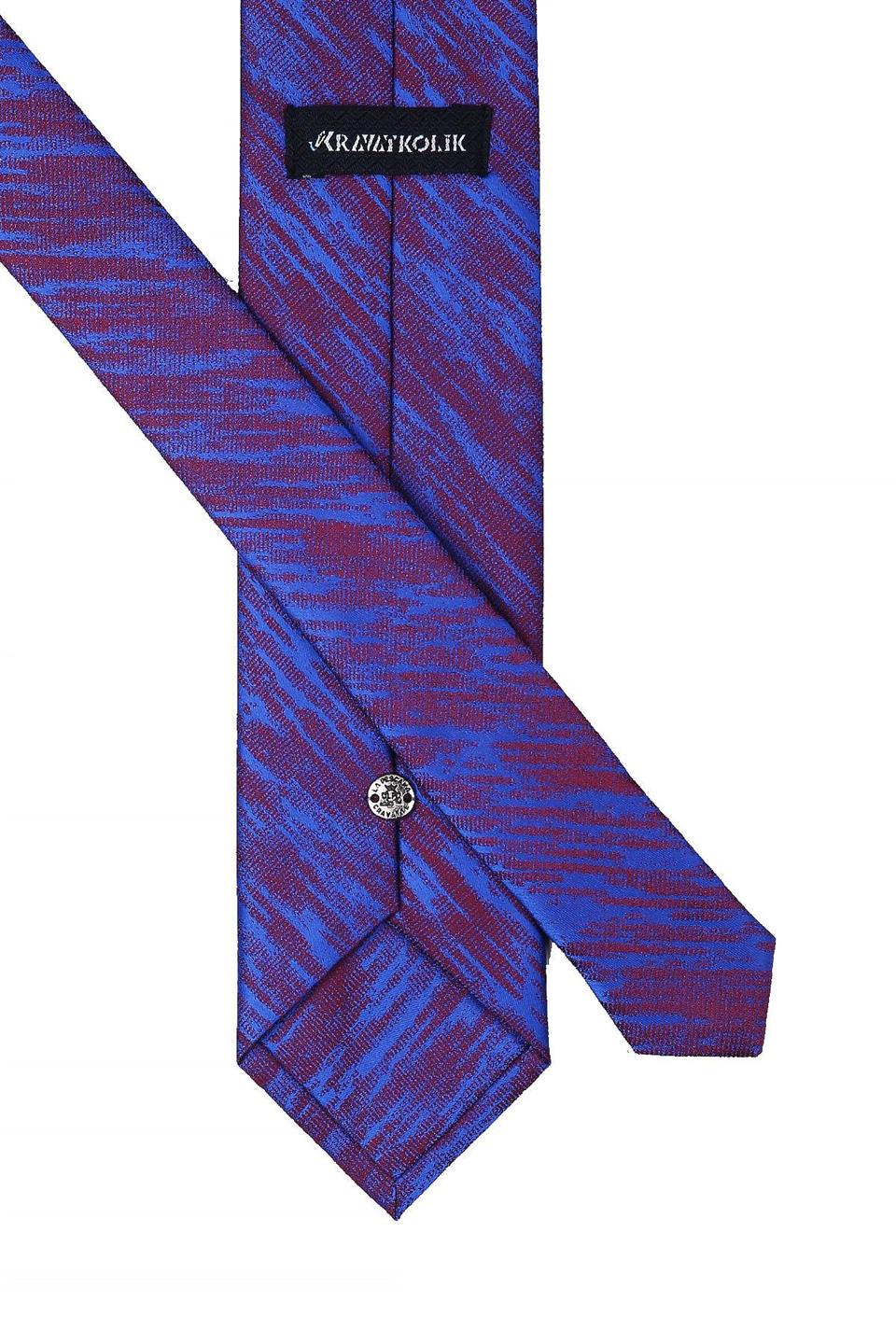 Parlement Mavisi Motif Desen Mendilli Klasik Kravat KK10526
