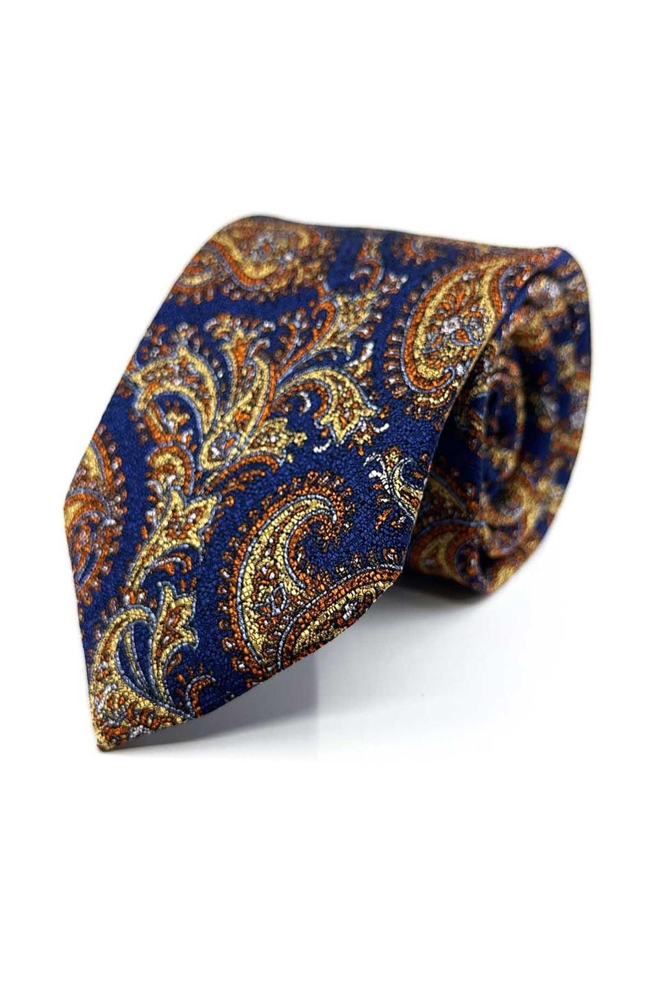 Parrucchieri Style Şal Desen İtalyan Saks İpek Kravat İK2353