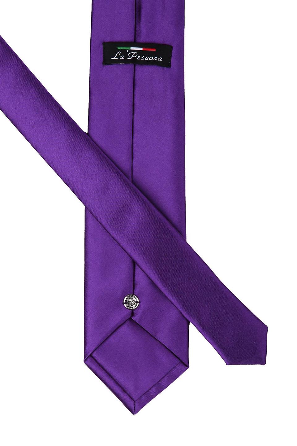 Patlıcan Moru Düz Saten Mendilli Kravat KK1131