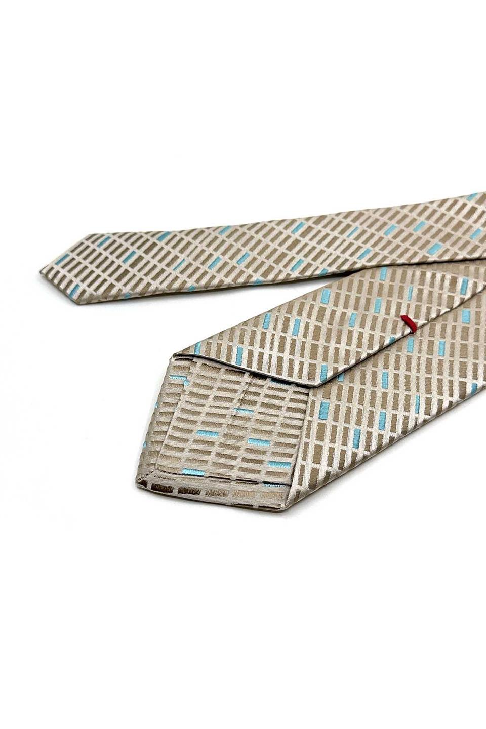 Pedoldrado Style Bej Çizgi Desen İtalyan İpek Kravat İK2280