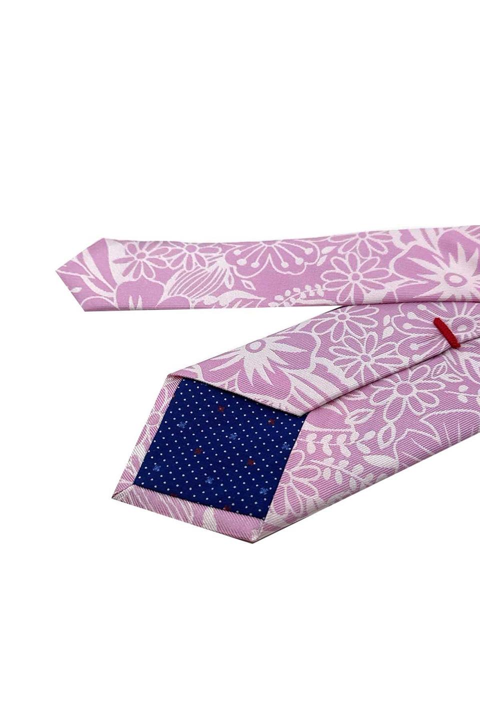 Pembe Çiçek İpek Kravat İK2409