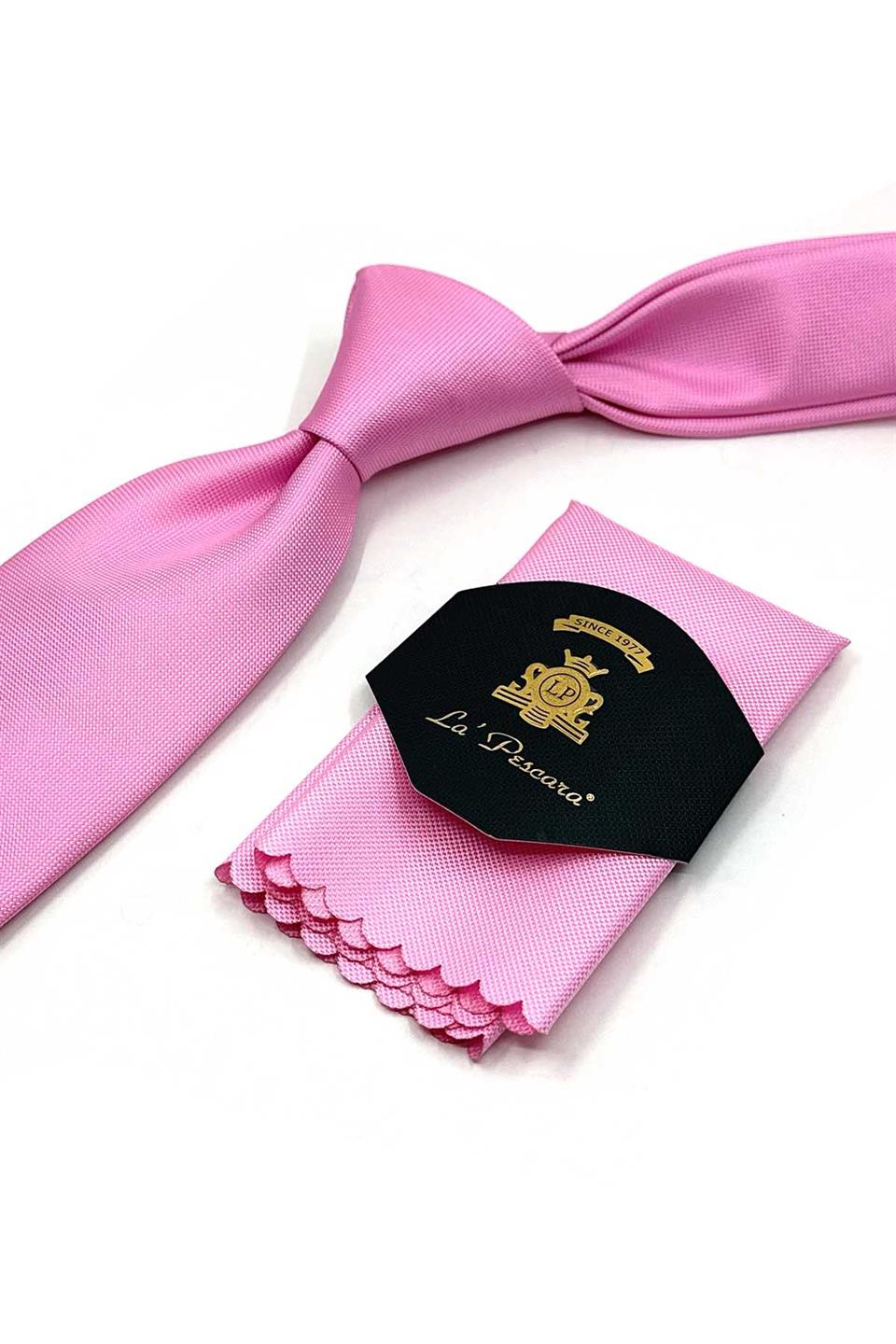 Pembe Düz Mendilli Klasik Kravat KK13160