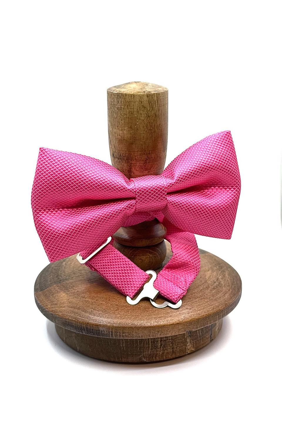 Pembe Kendinden Desenli Papyon P479