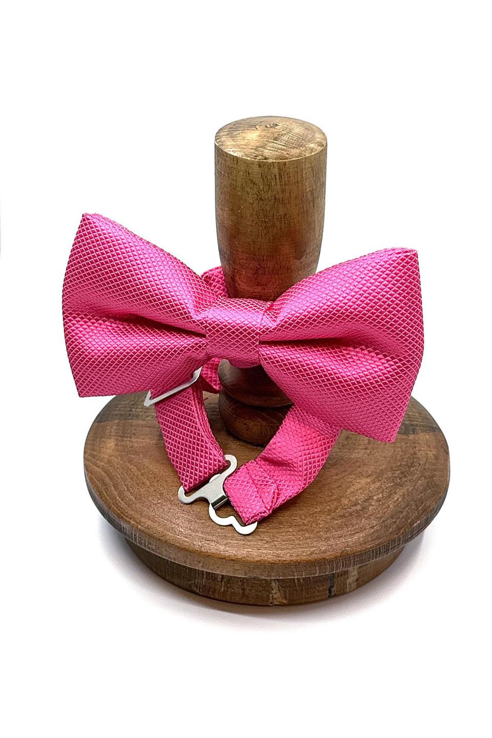 Pembe Kendinden Desenli Papyon P479