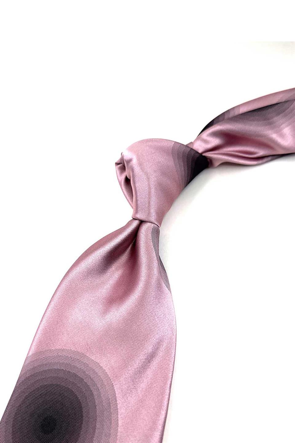 Pembe Motif Desen İtalyan İpek Kravat İK1655