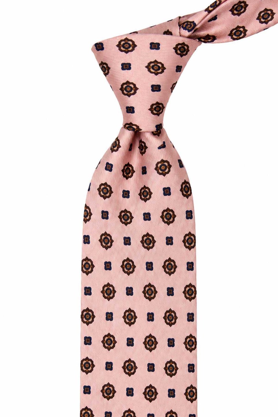 Pembe Motif Desen İtalyan İpek Kravat İK2489