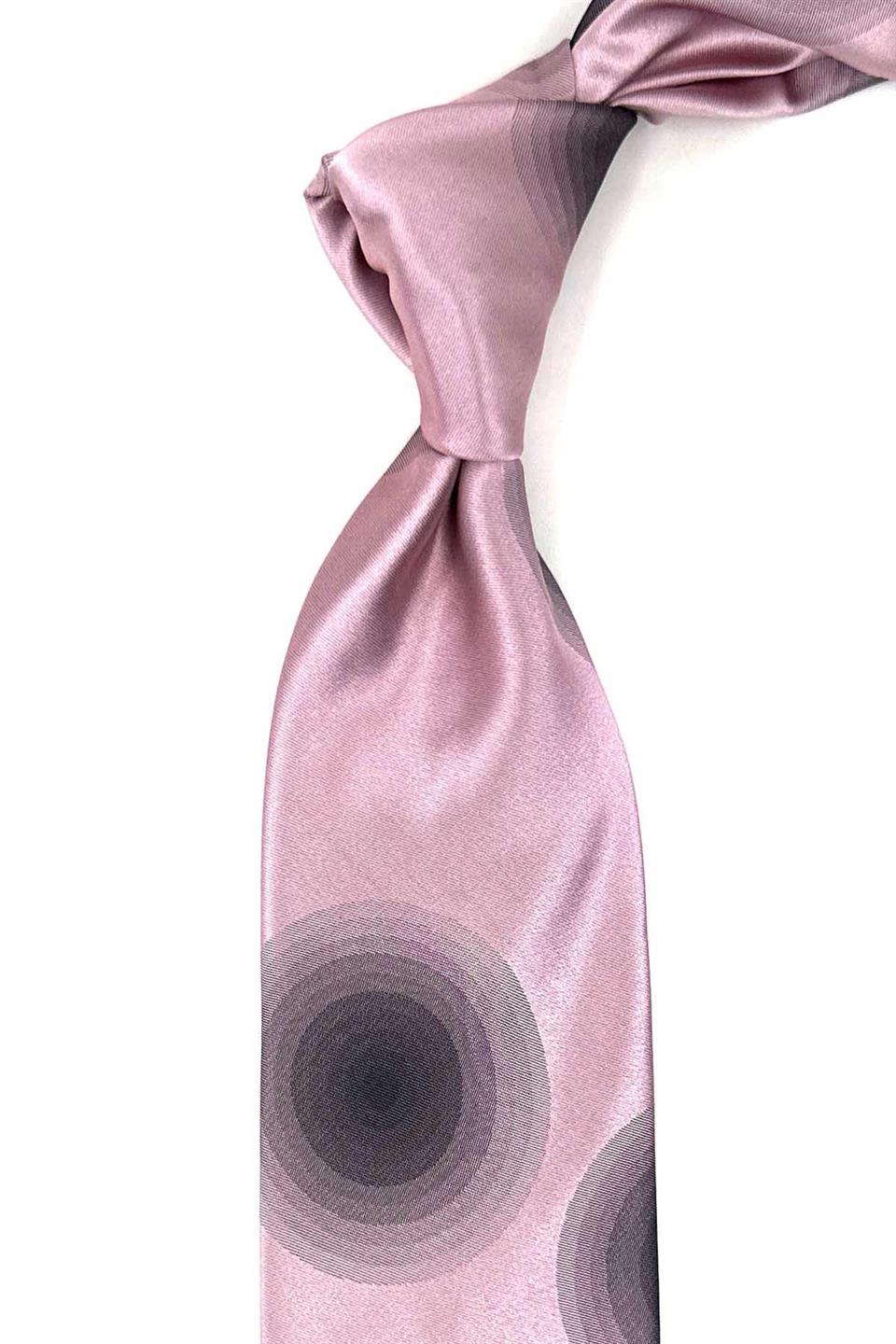 Pembe Motif Desen İtalyan İpek Kravat İK1655
