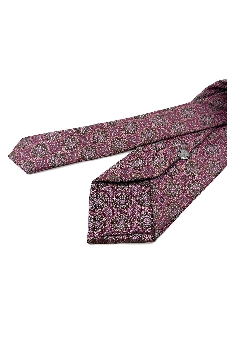 Pembe Motif Desen Mendilli Klasik Kravat KK12680